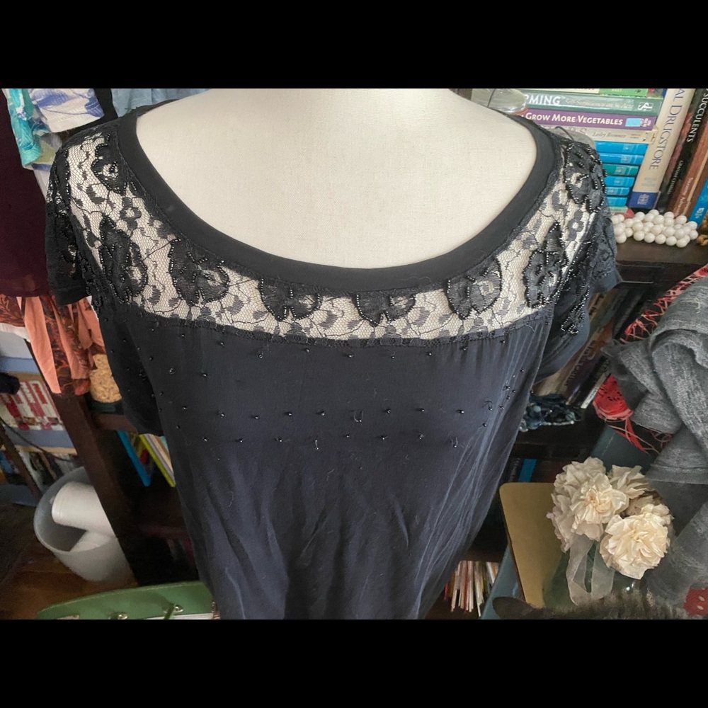 Black top w beading size xxl